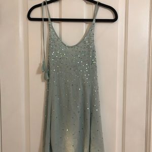 Free people sky blue sequin shirt/dress